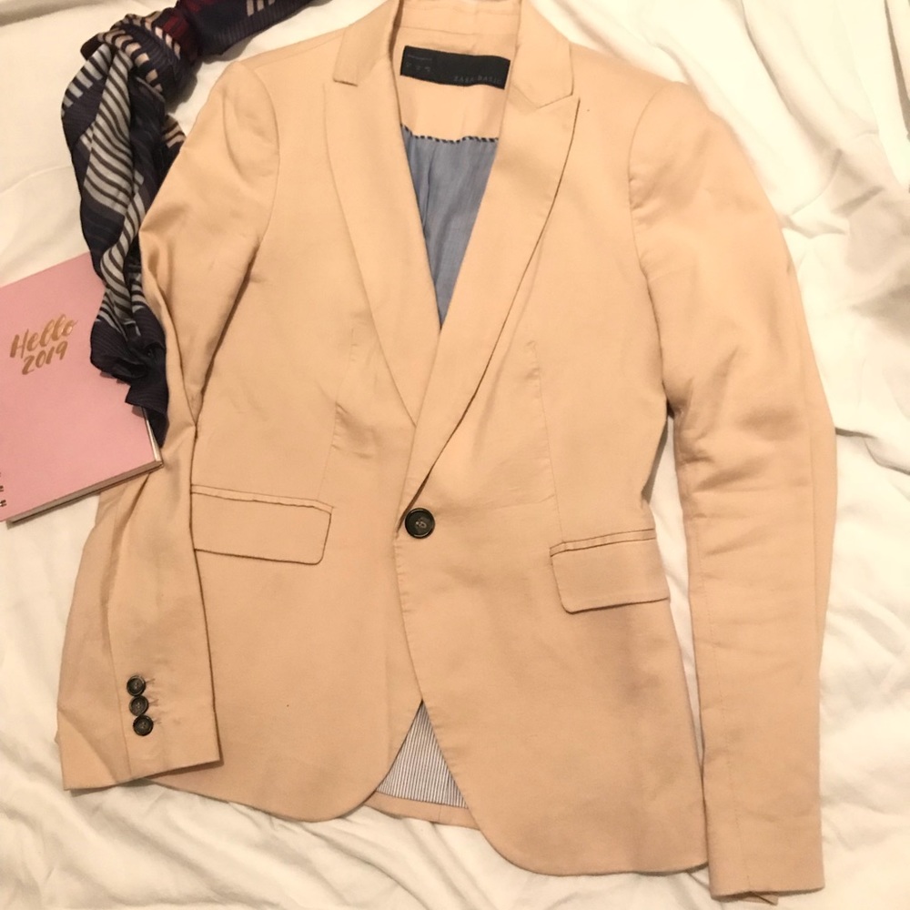 Zara tan basic blazer